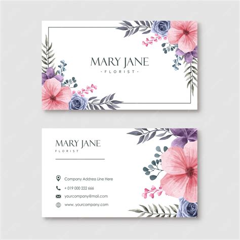 bottle perfume with flower design bussnies card